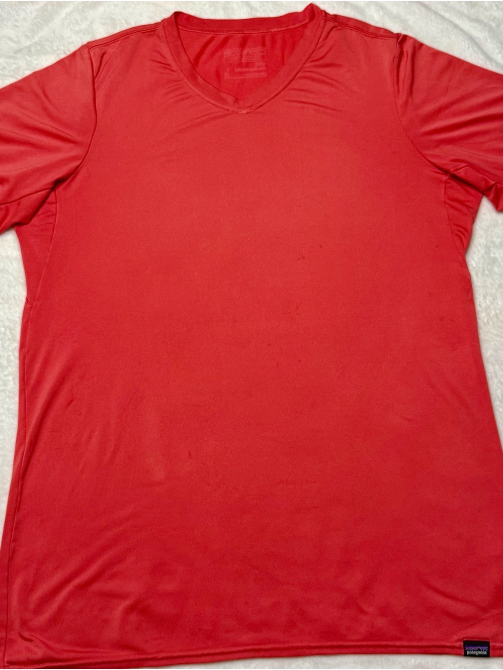 Patagonia Pink V-Neck Short Sleeve Tee